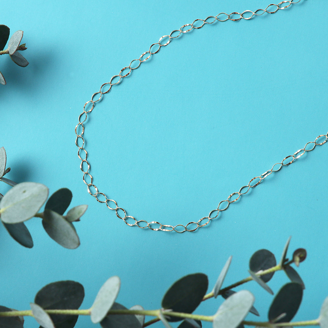 K18フリルチェーンネックレス