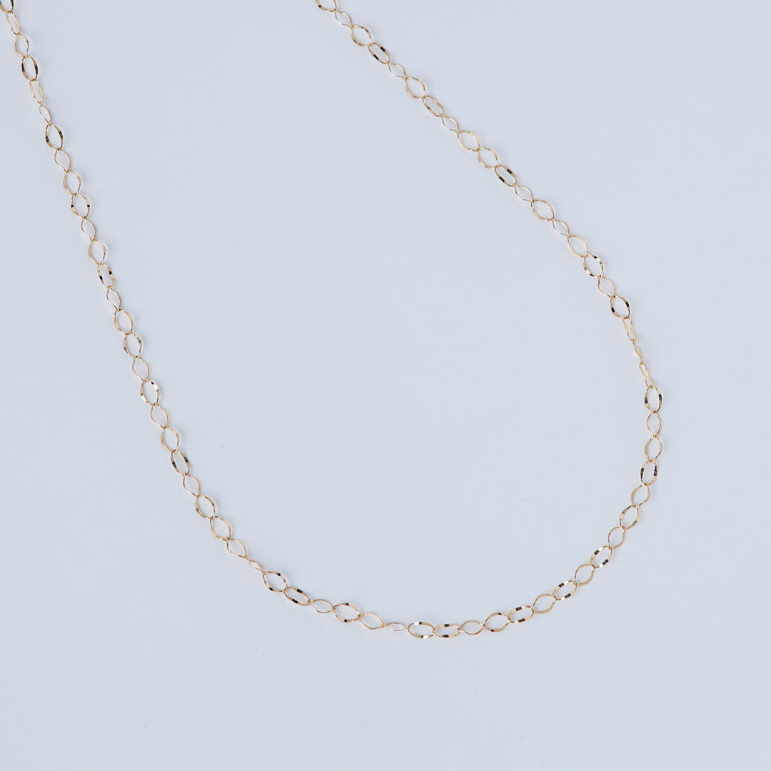 K18フリルチェーンネックレス