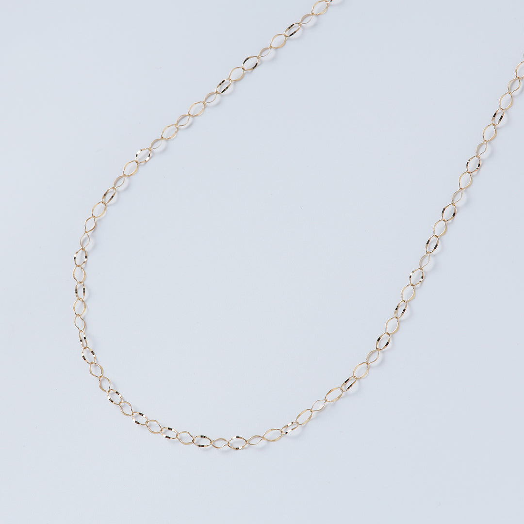 K18フリルチェーンネックレス