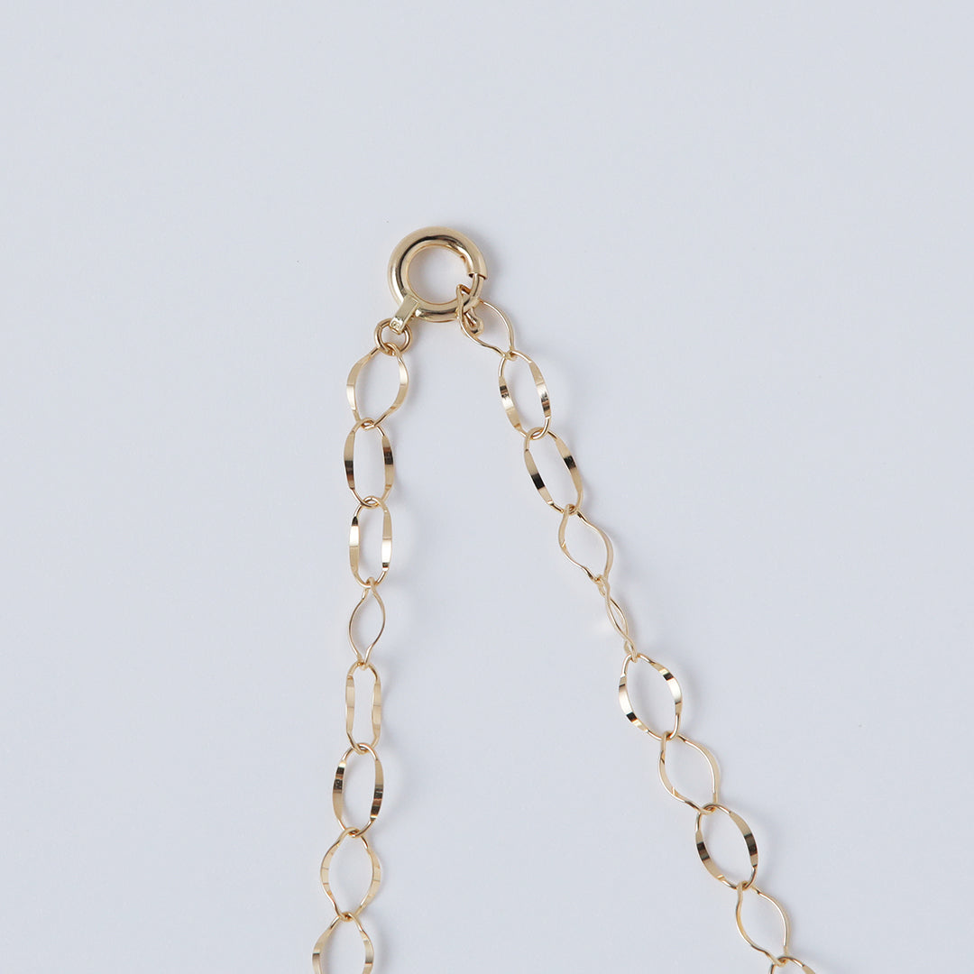 K18フリルチェーンネックレス