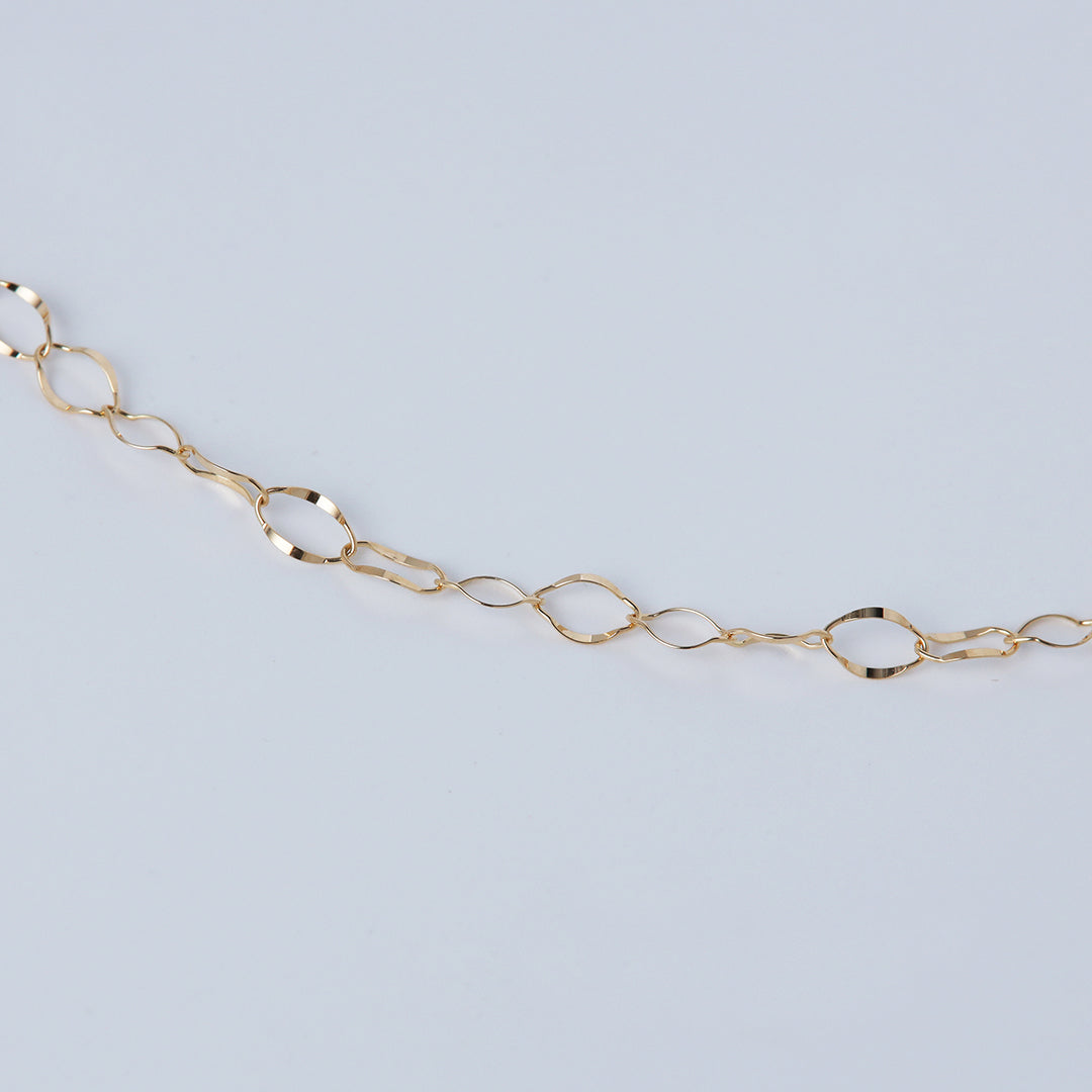 K18フリルチェーンネックレス