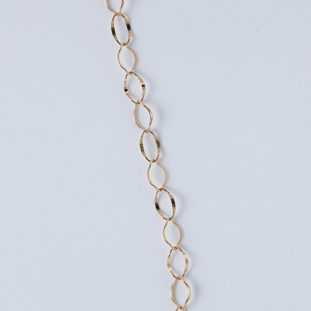 K18フリルチェーンネックレス