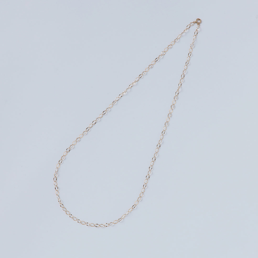 K18フリルチェーンネックレス