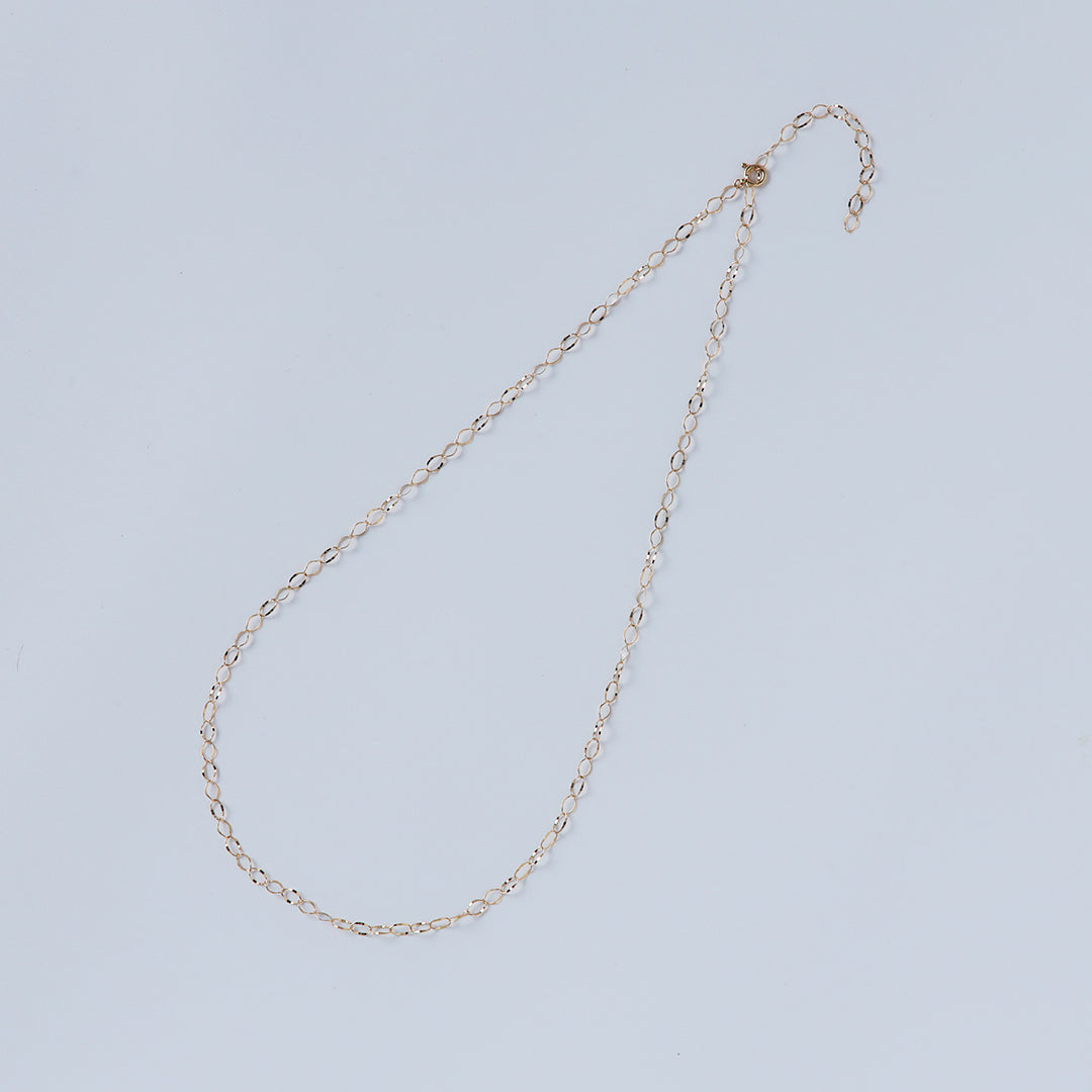 K18フリルチェーンネックレス