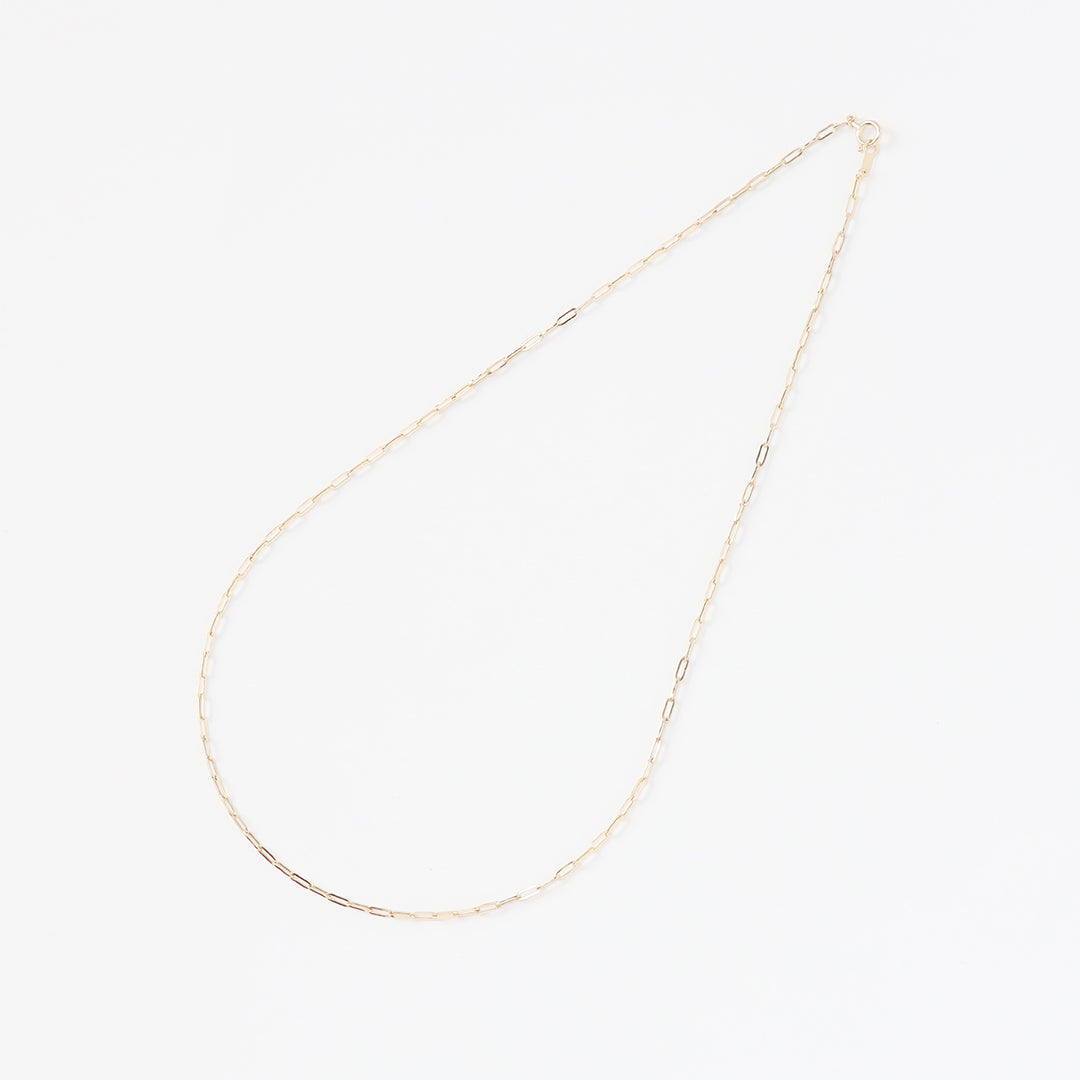 K18ペーパークリップチェーンネックレス