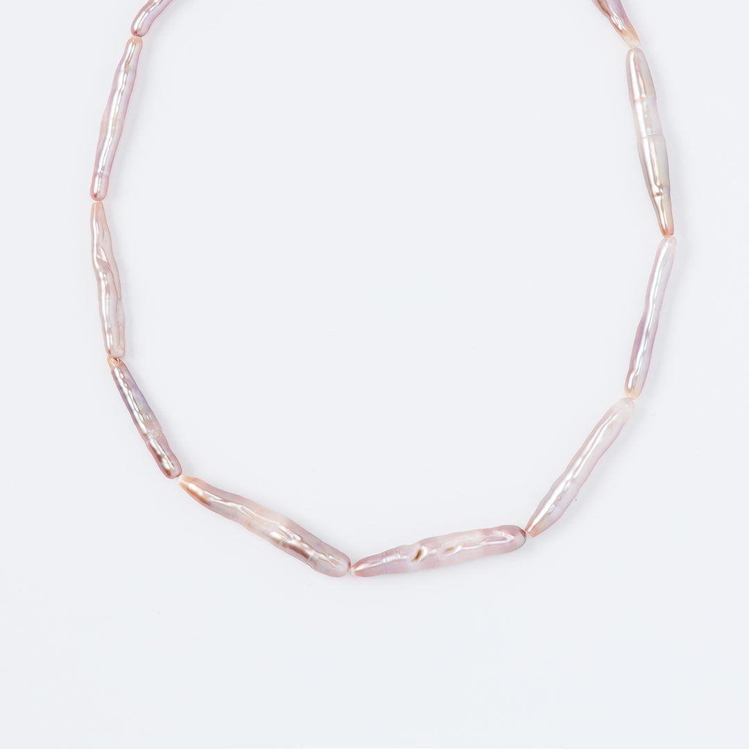 SV925棒型ピンク淡水パールチョーカーネックレス