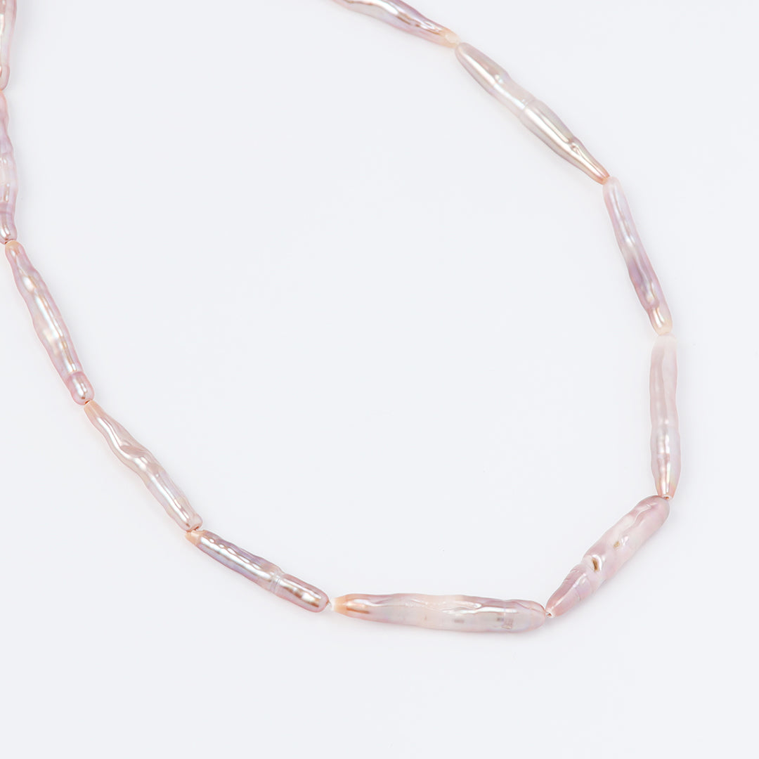 SV925棒型ピンク淡水パールチョーカーネックレス