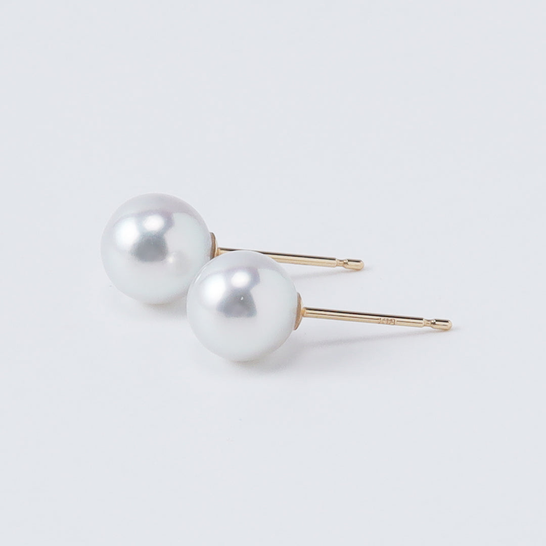 <NEW>K18アコヤパールナチュラルブルーピアス