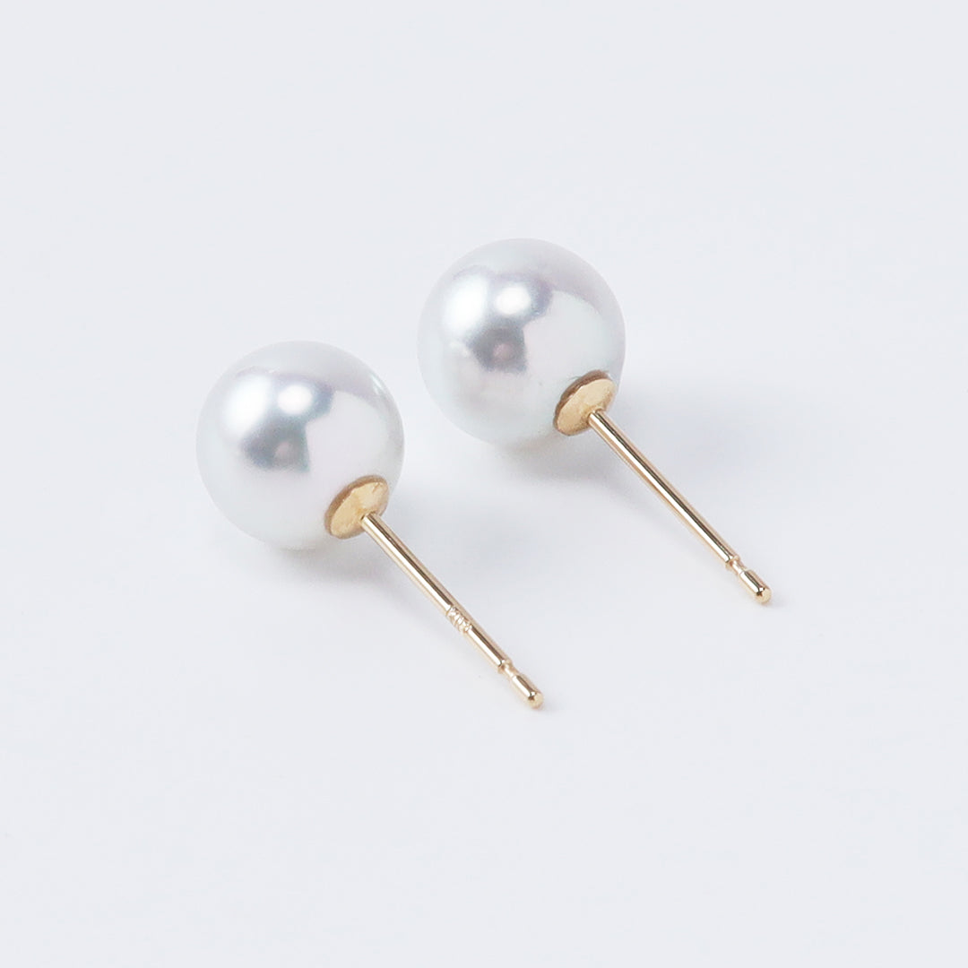 <NEW>K18アコヤパールナチュラルブルーピアス