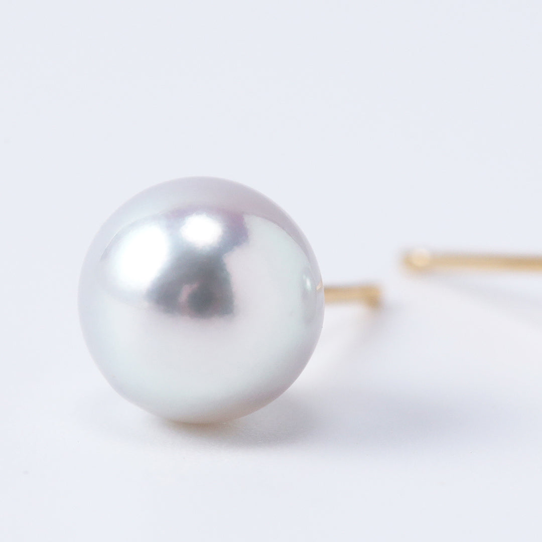 <NEW>K18アコヤパールナチュラルブルーピアス