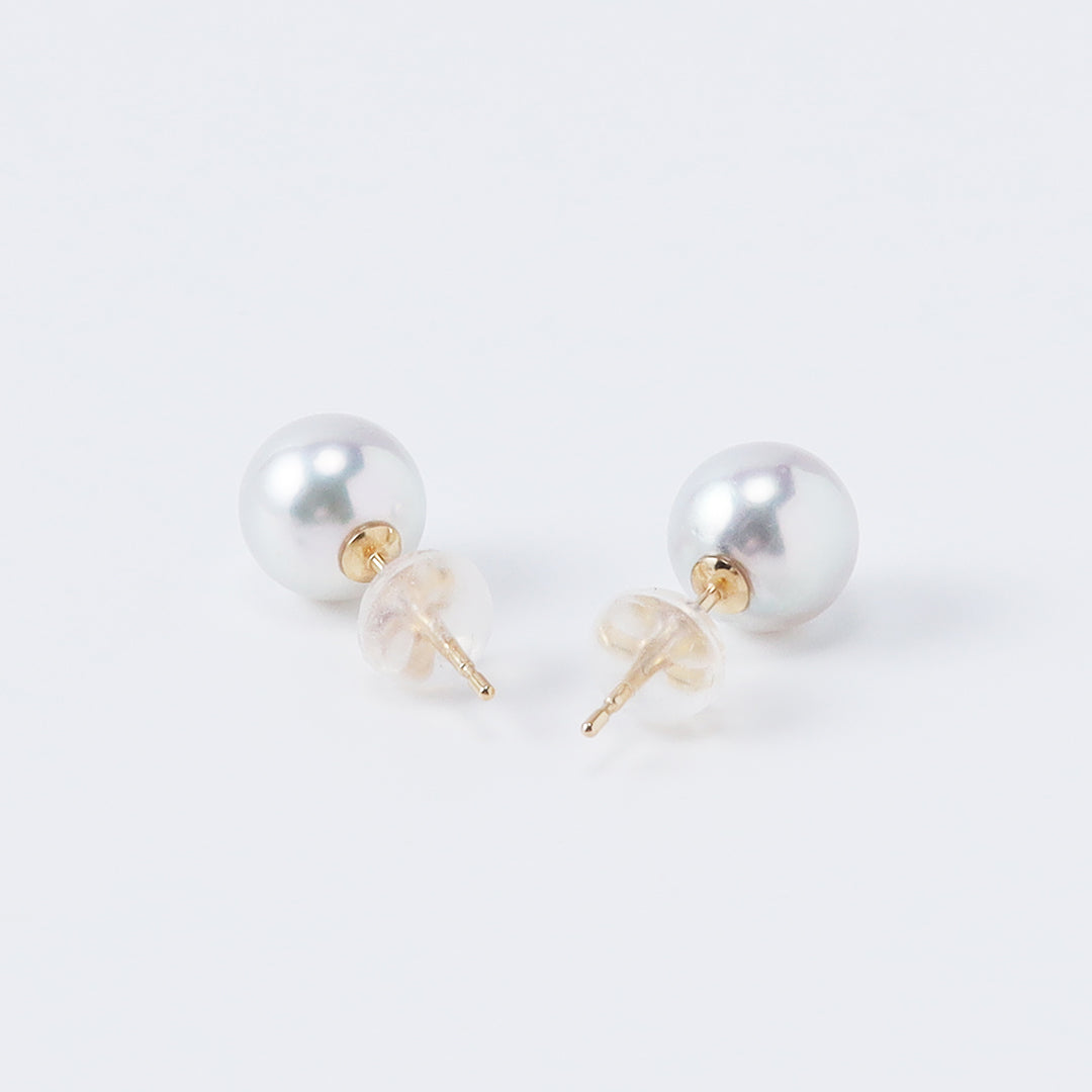 <NEW>K18アコヤパールナチュラルブルーピアス