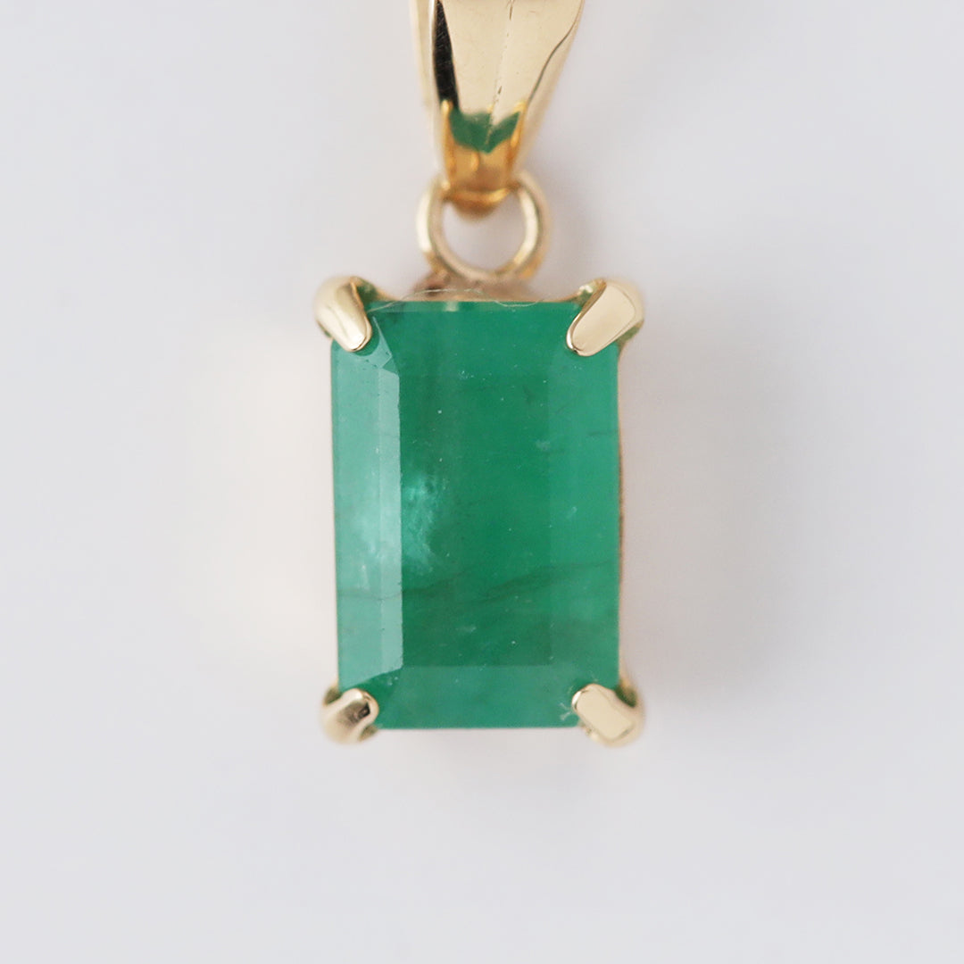 <NEW>K18スクエアエメラルドペンダントトップ