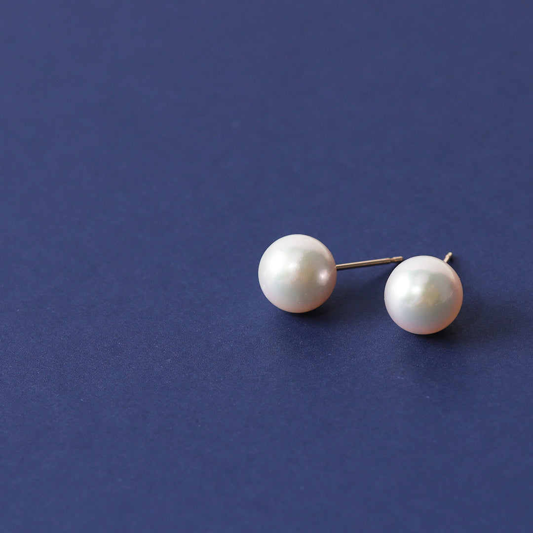 <NEW>K18アコヤパールピアス8.5-9㎜