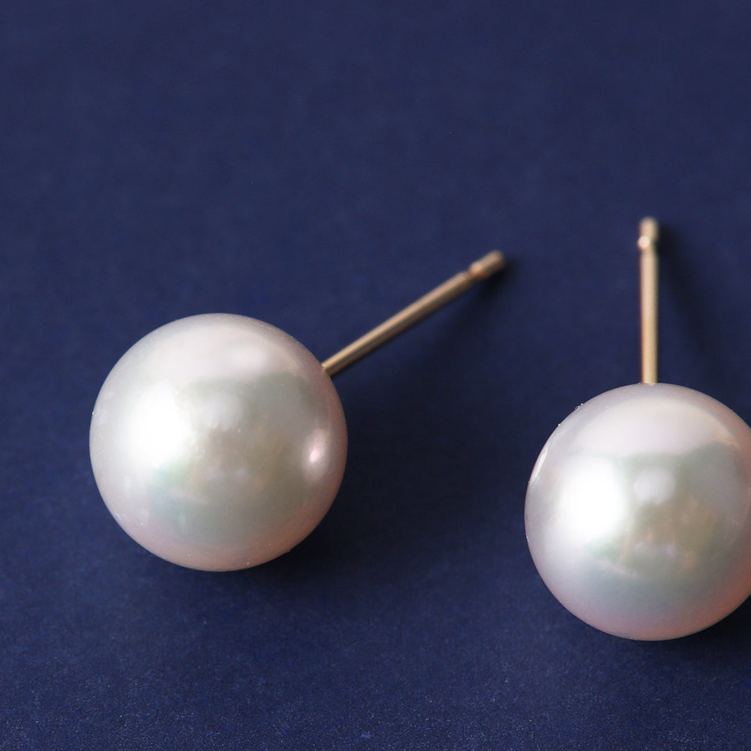 <NEW>K18アコヤパールピアス8.5-9㎜
