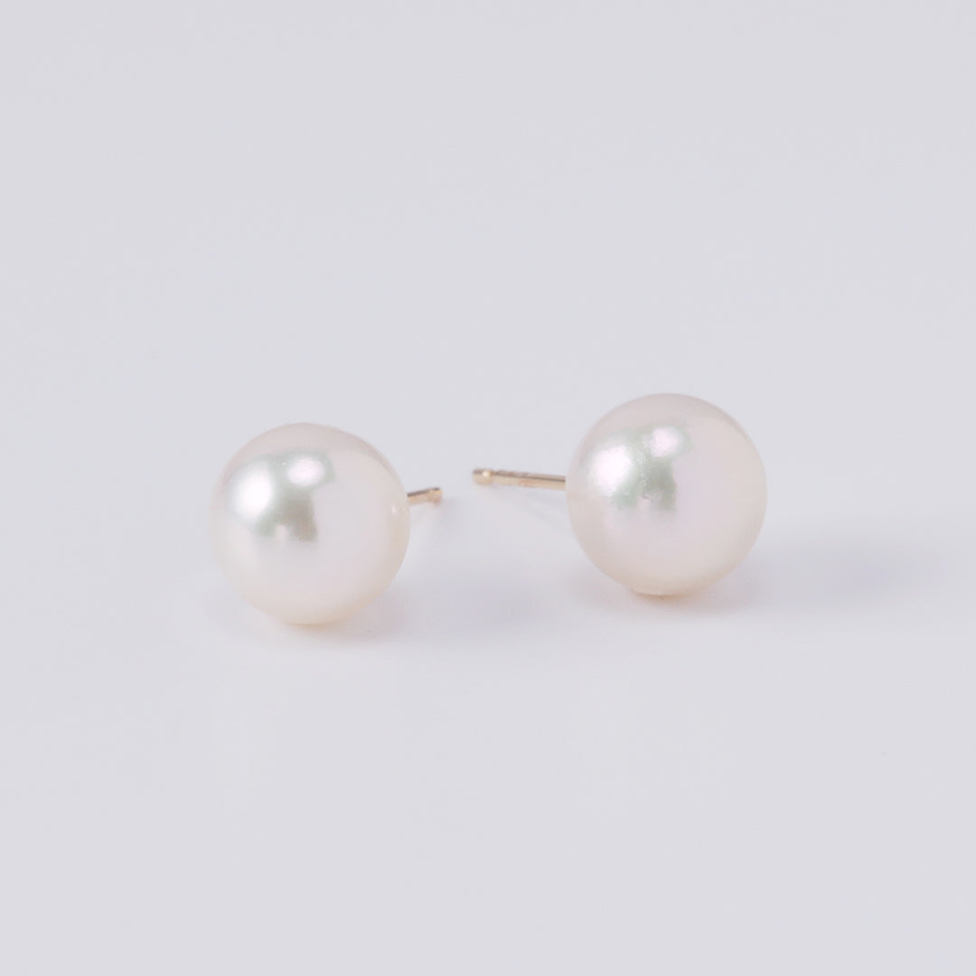 <NEW>K18アコヤパールピアス8.5-9㎜