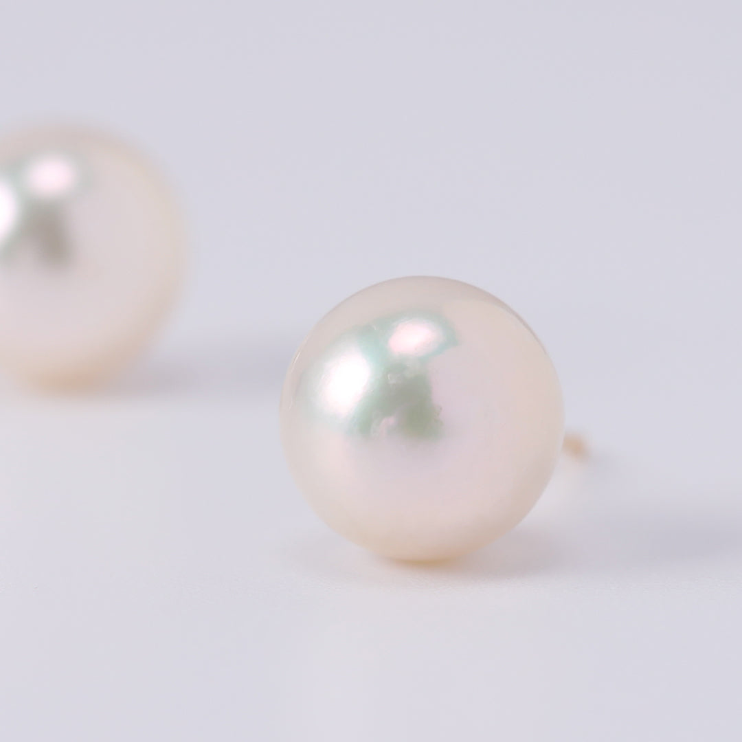 <NEW>K18アコヤパールピアス8.5-9㎜