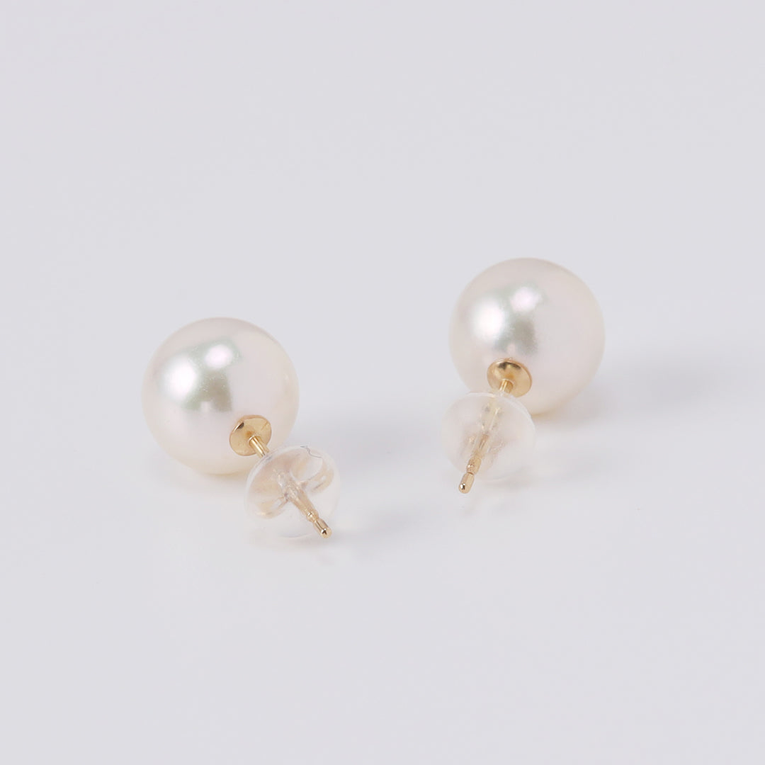 <NEW>K18アコヤパールピアス8.5-9㎜