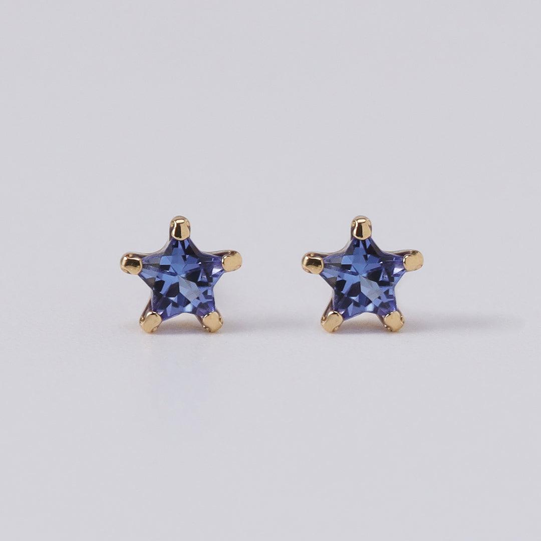 NEW＞K18スタータンザナイトピアス