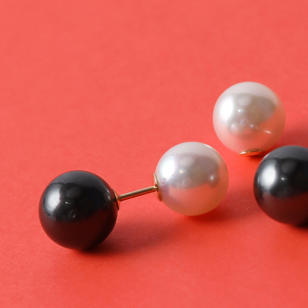 <NEW>K18アコヤタヒチリバーシブルピアス