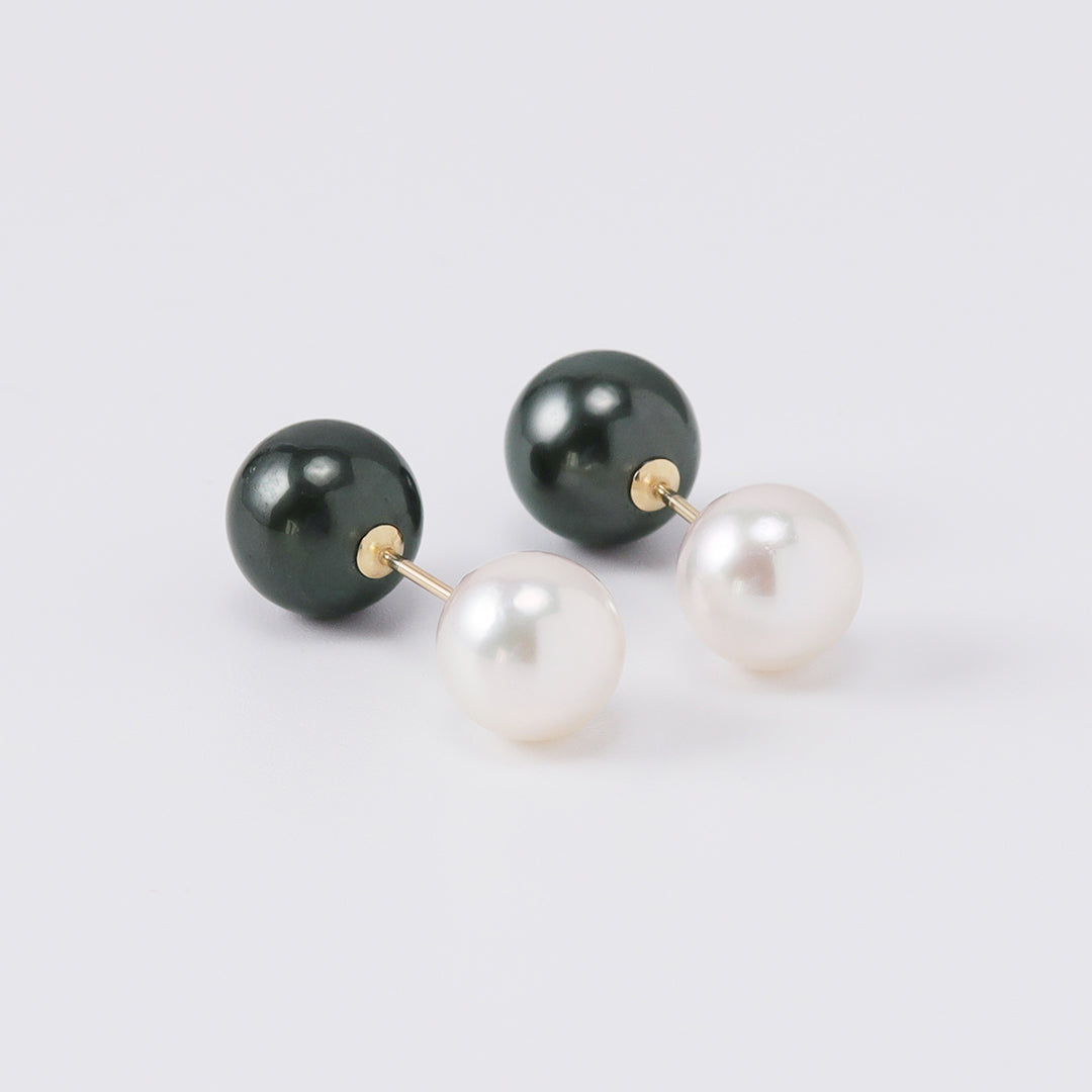 <NEW>K18アコヤタヒチリバーシブルピアス