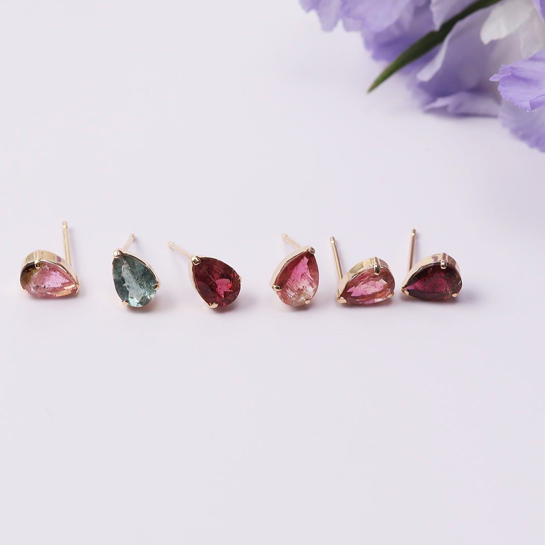 【一点物】K18バイカラートルマリンピアスB(片耳)