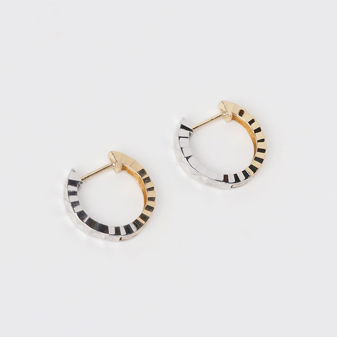 K18/K18WGリバーシブルフープピアス