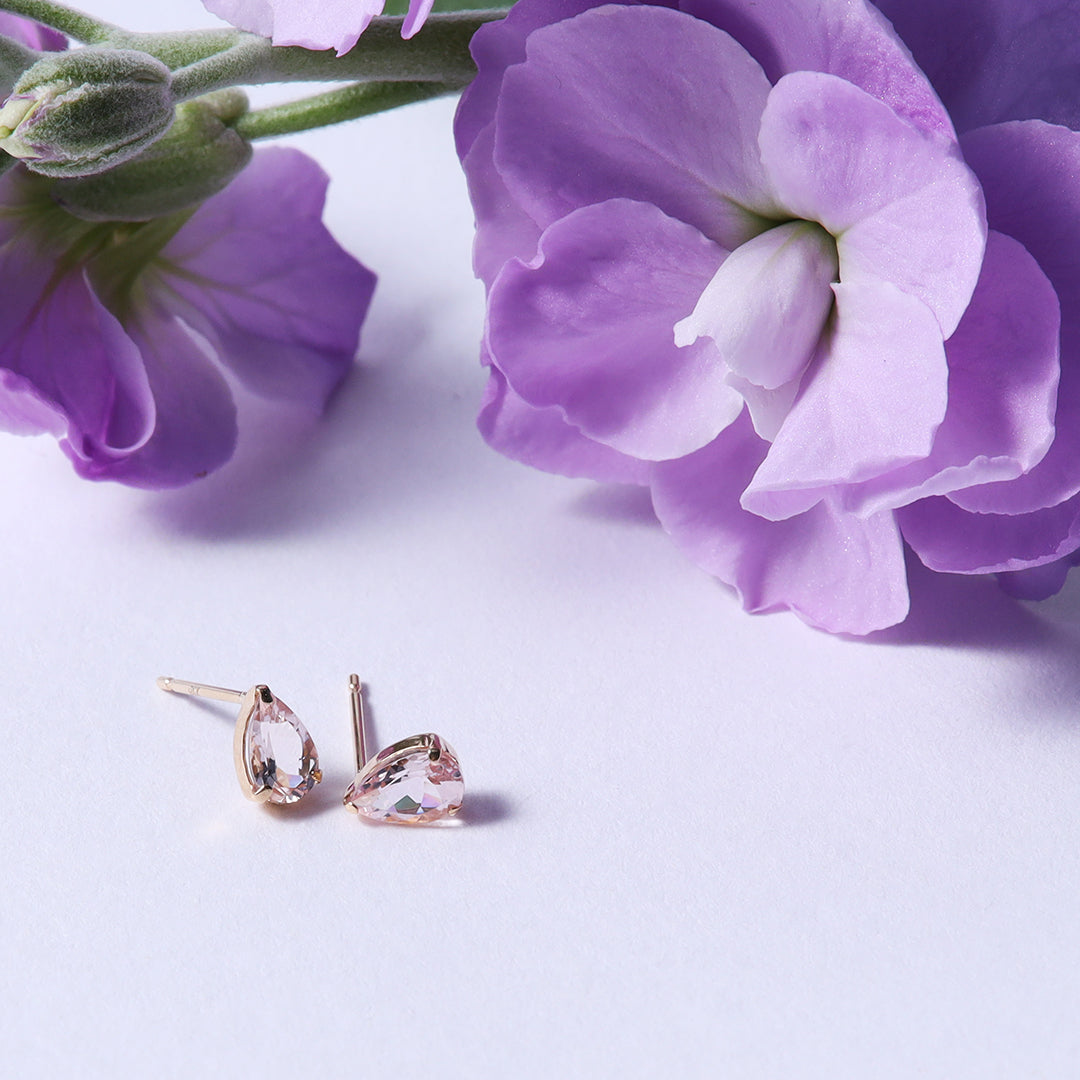 K18モルガナイトピアス