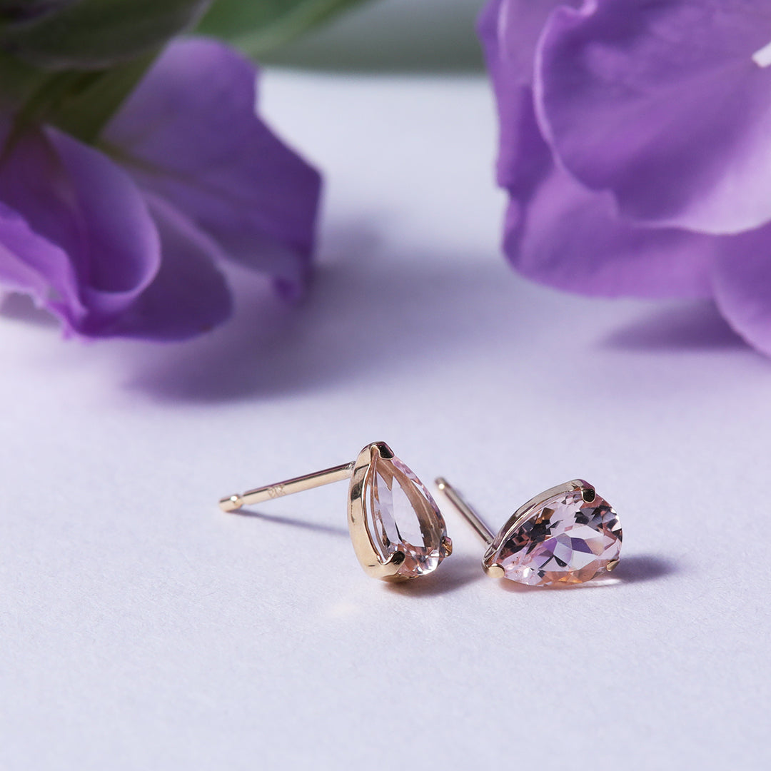 K18モルガナイトピアス