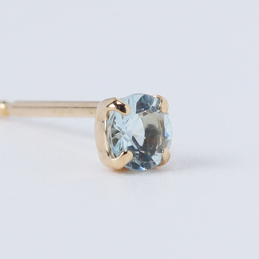 K18アクアマリンピアス