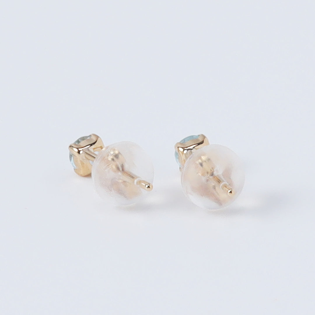 K18アクアマリンピアス