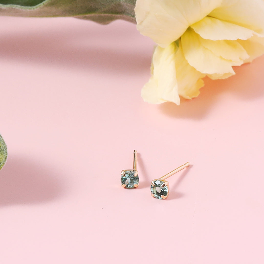 K18ブルーグリーントルマリンピアス