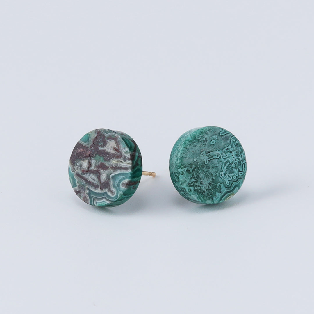 【一点物】K18クリソレースアゲートピアス