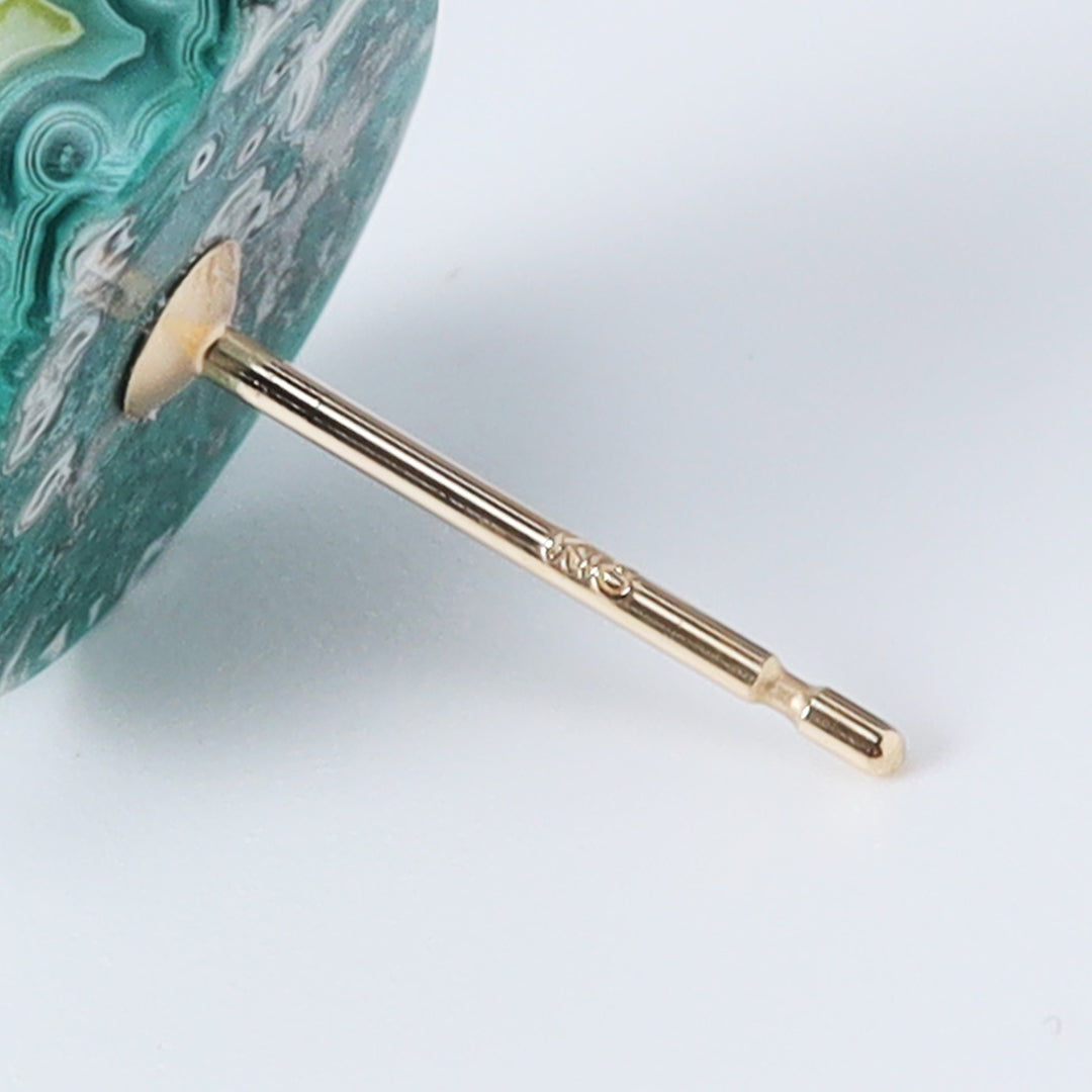 【一点物】K18クリソレースアゲートピアス