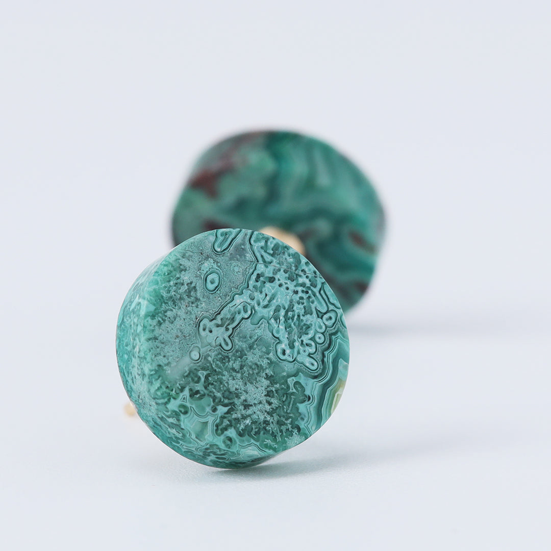 【一点物】K18クリソレースアゲートピアス