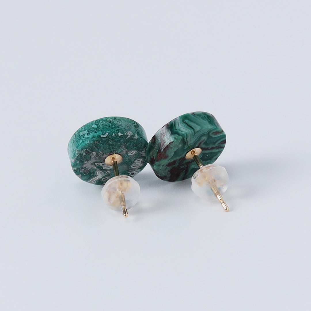 【一点物】K18クリソレースアゲートピアス