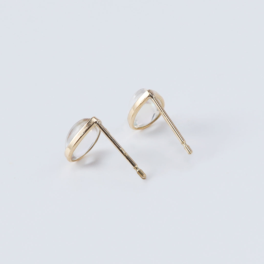 K18レインボームーンストーンツユ手巻きピアス