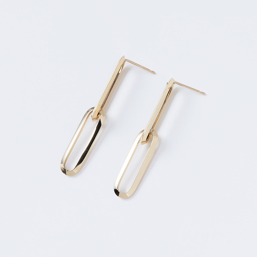 <NEW>K18ロングクリップピアス2コマ