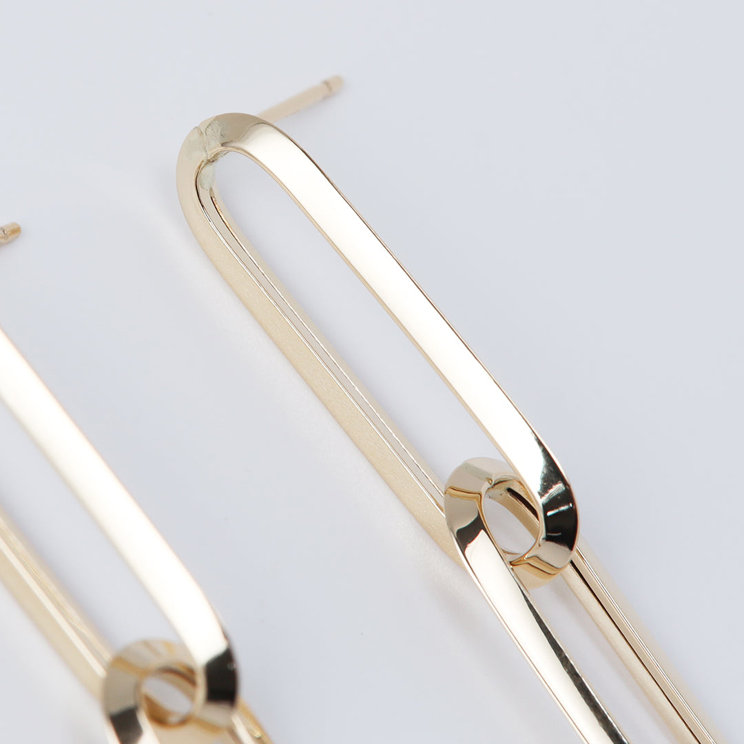 <NEW>K18ロングクリップピアス2コマ