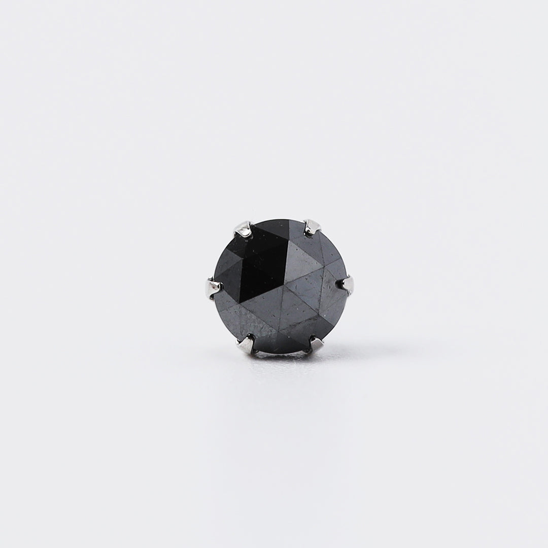 プラチナpt900(プラチナ)ブラックダイヤモンド0.1ct片方ピアス　新品