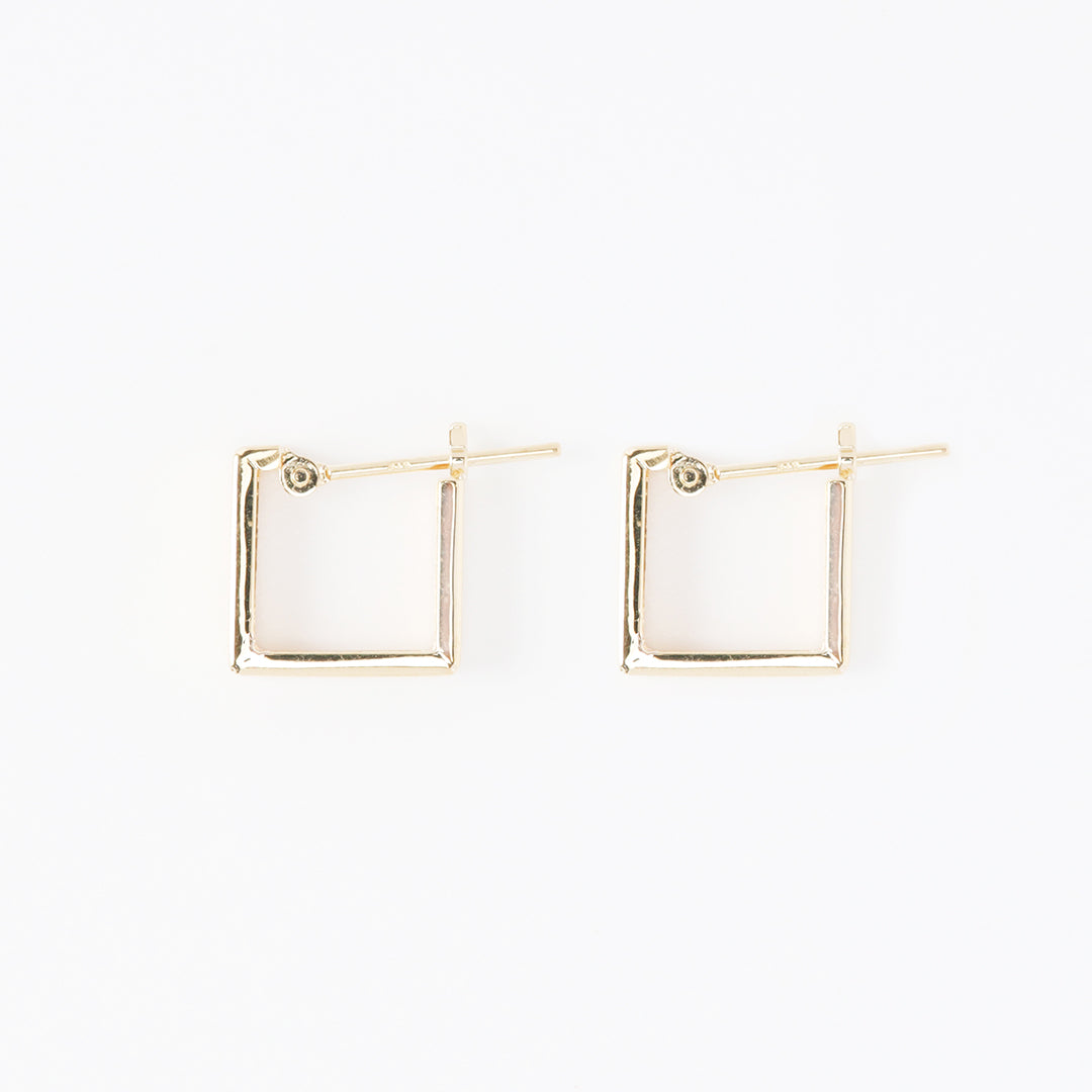 <NEW>K18スクエアフープピアス