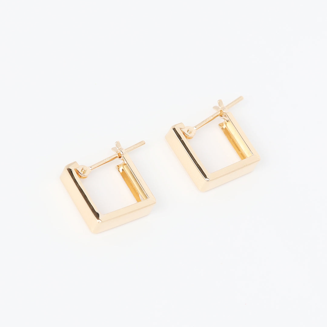 <NEW>K18スクエアフープピアス