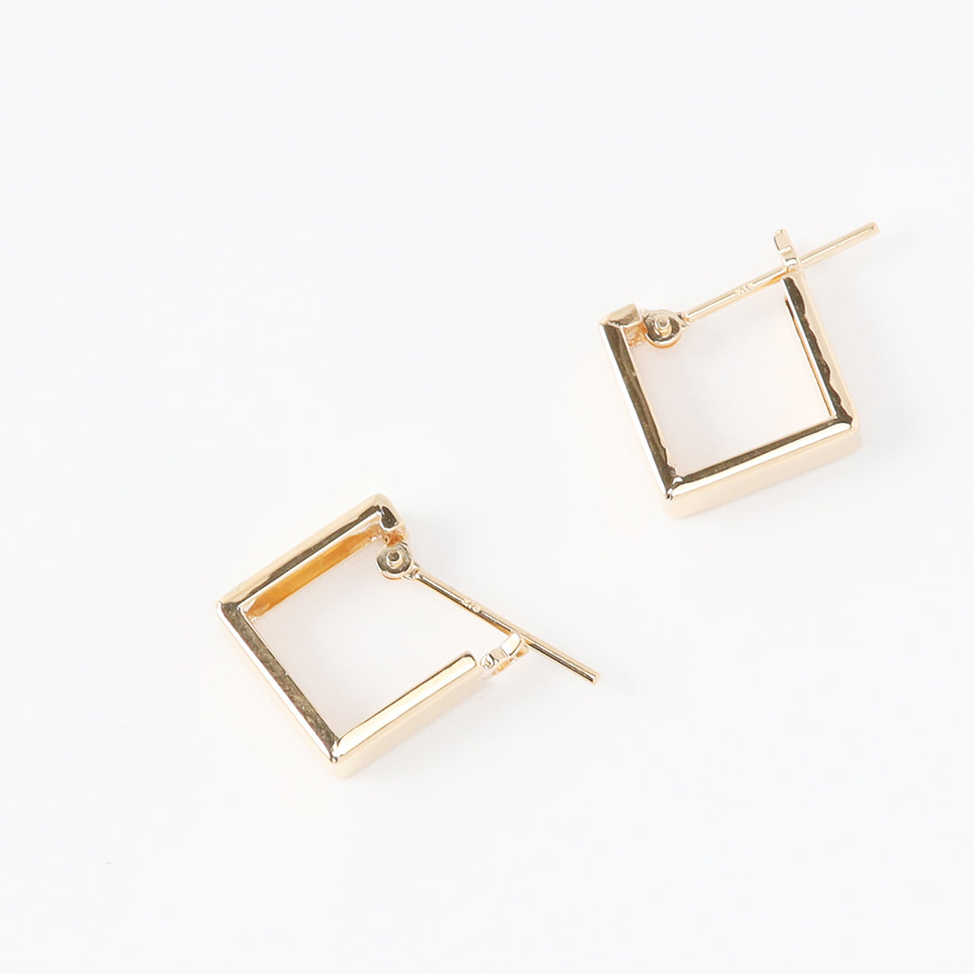 <NEW>K18スクエアフープピアス