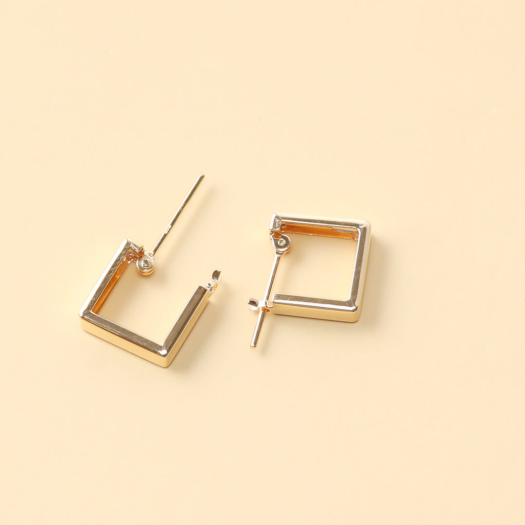 <NEW>K18スクエアフープピアス