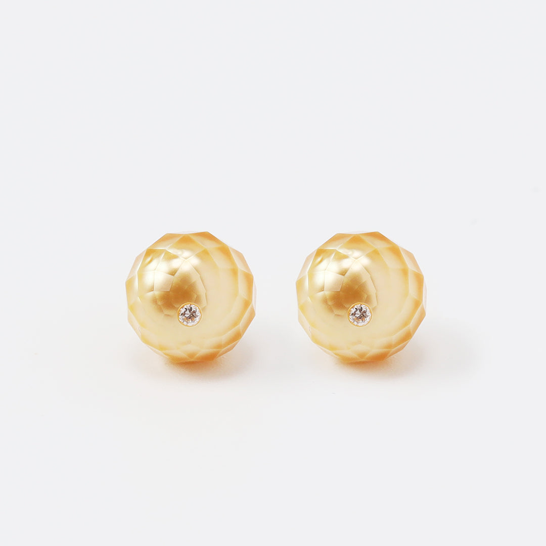 K18南洋カットパールダイヤピアスゴールド 