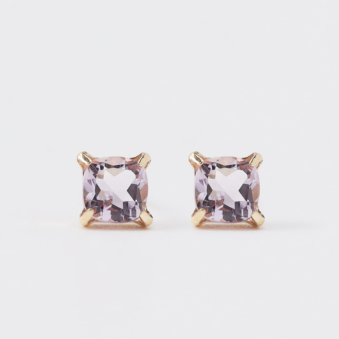 K18ローズアメジストクッションピアス 