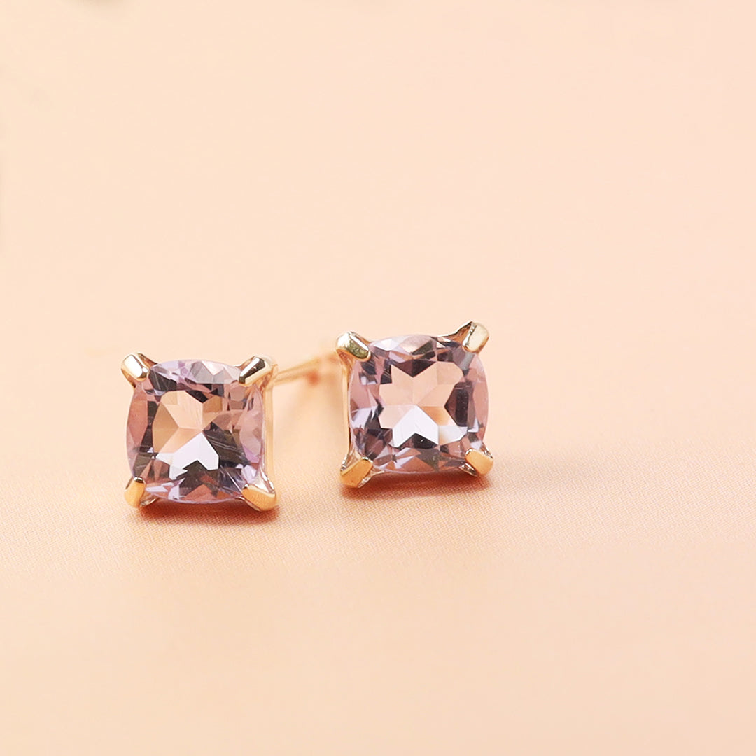 K18ローズアメジストクッションピアス