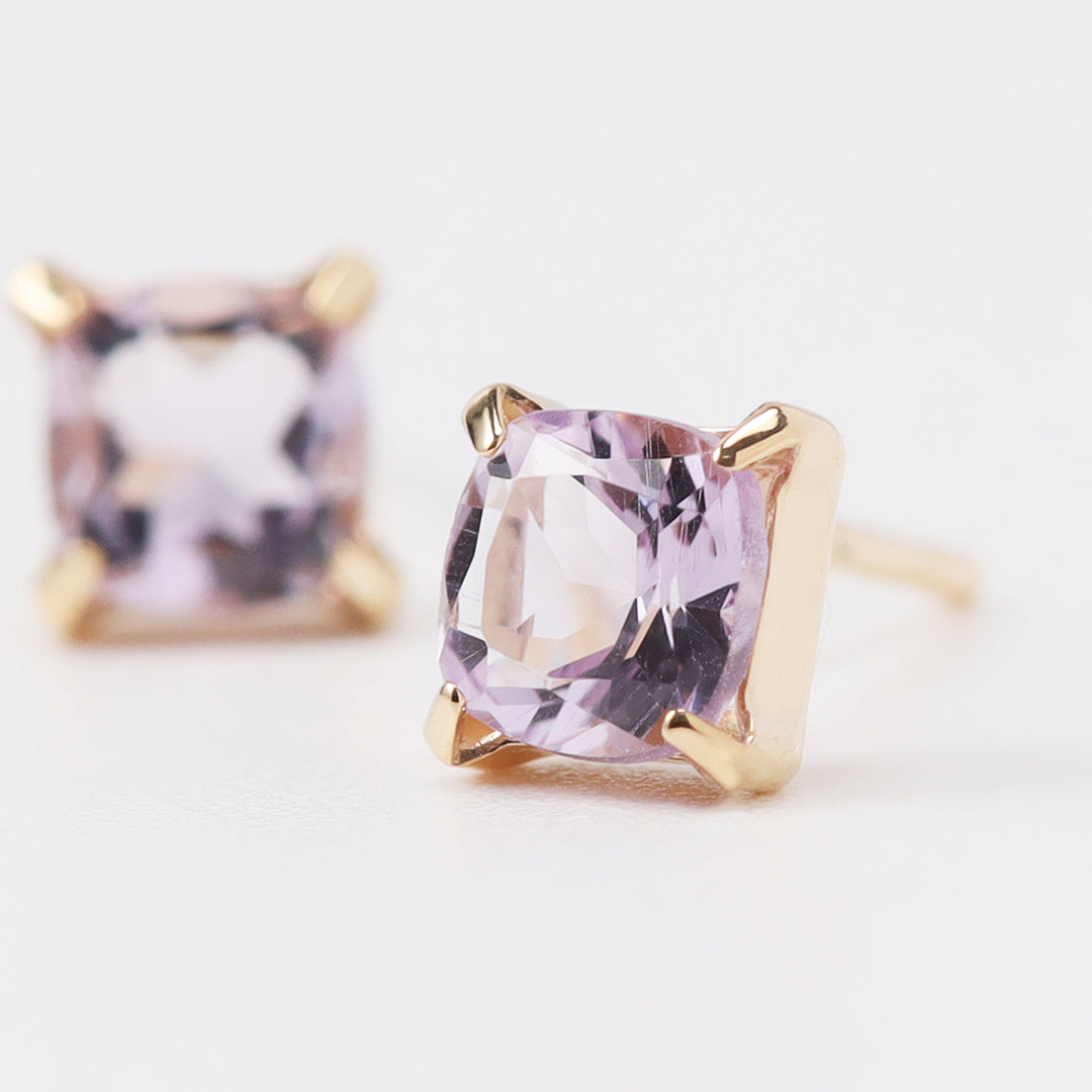 K18ローズアメジストクッションピアス