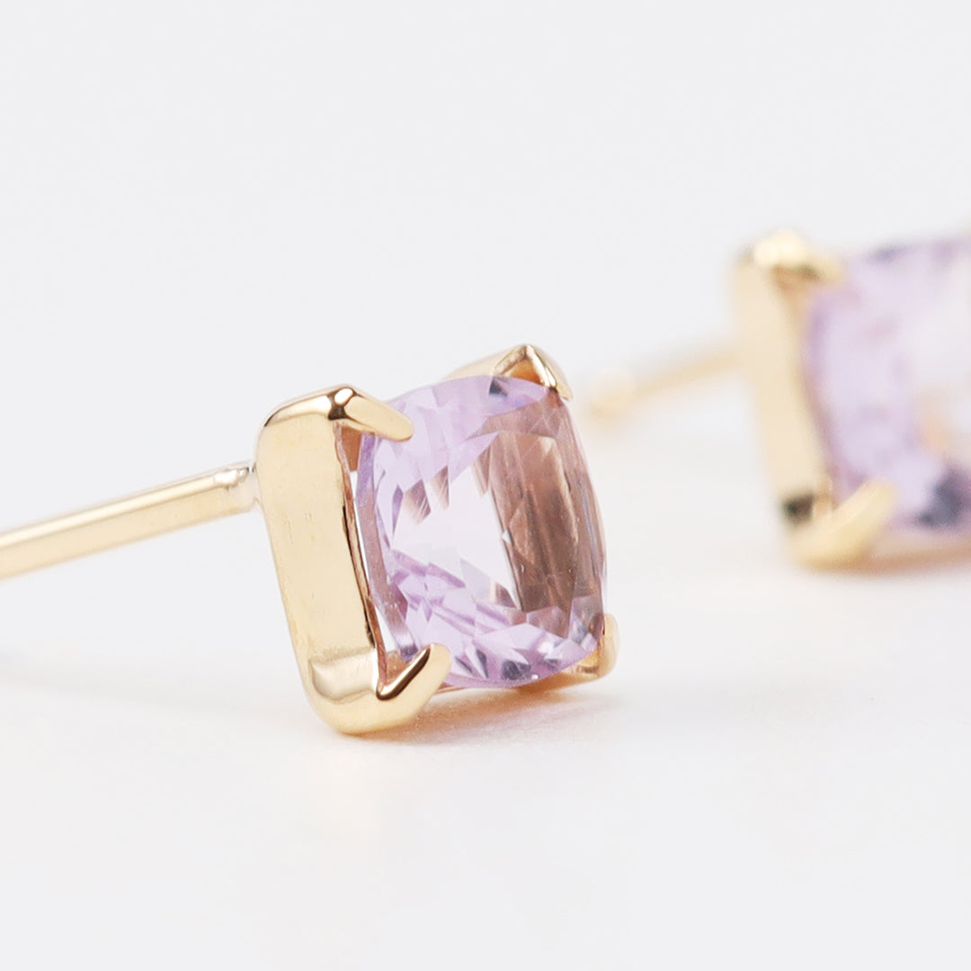 K18ローズアメジストクッションピアス