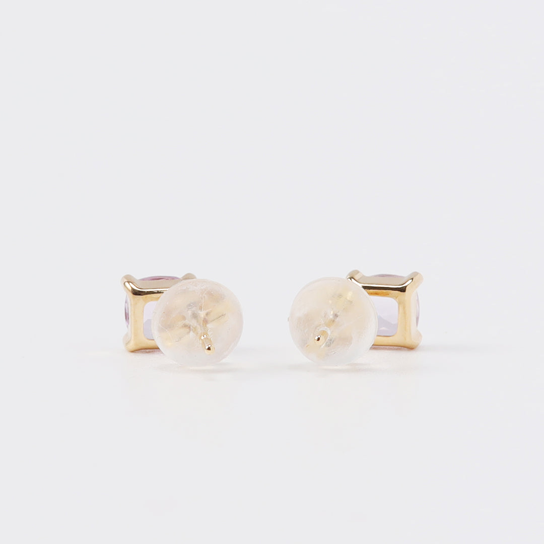 K18ローズアメジストクッションピアス