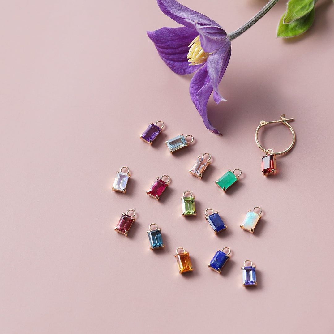 【受注生産品】K18誕生石チャーム(片耳)